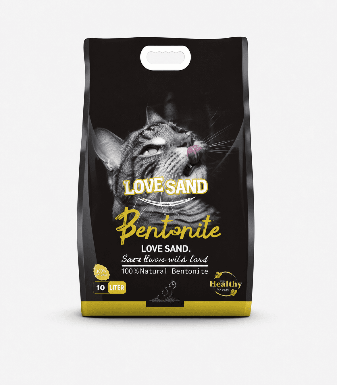 Schwarzer Love-Sand-Beutel für Bentonit-Katzenstreu